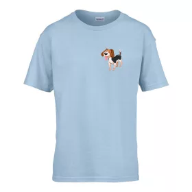   Detské tričko ceduľka škôlka so vzorom psíka Svetlomodrá 110 veľ