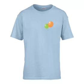   Detské tričko s nápisom MŠ so vzorom Balóniky Svetlomodré 110 veľ