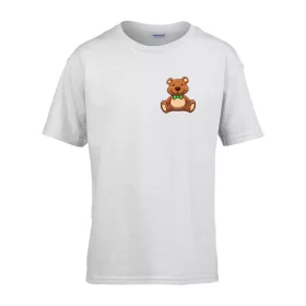   Detské tričko škôlka nápis so vzorom medveďa Biela 110 veľ