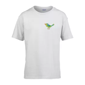   Detské tričko do škôlky so vzorom vtáčikov White 110 veľ