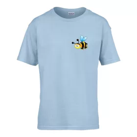   Detské tričko ceduľka škôlka so vzorom včiel Svetlomodrá 110 veľ