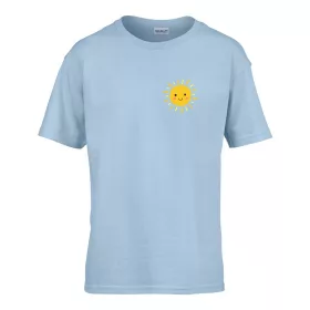   Detské tričko škôlka nápis so vzorom Slnko Svetlomodrá 110 veľ
