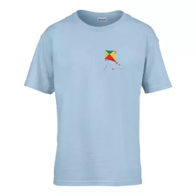   Detské tričko ceduľka škôlka s papierovým vzorom draka Svetlomodrá 110 veľ