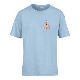   Detské tričko škôlka nápis so vzorom Castle Svetlomodrá 158 veľ