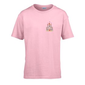   Detské tričko škôlka nápis so vzorom Castle Pink 110 veľ