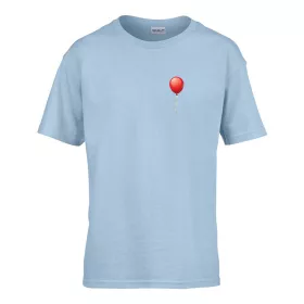   Detské tričko s nápisom škôlka Červený balónový vzor Svetlomodrý 110 veľ