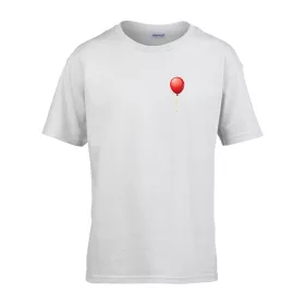   Detské tričko s nápisom škôlka Červené s balónovým vzorom Biele 158 veľ