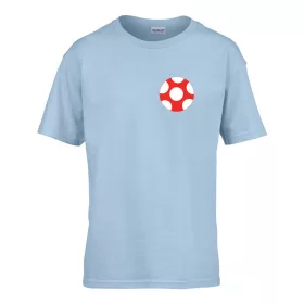   Detské tričko s nápisom škôlka Červená bodkovaná guľa vzor Svetlomodrá 110 veľ