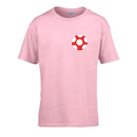   Detské tričko s nápisom škôlka Červená bodkovaná guľa vzor Ružová 110 veľ