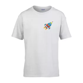   Detské tričko s nápisom škôlka s raketovým vzorom White 158 veľ