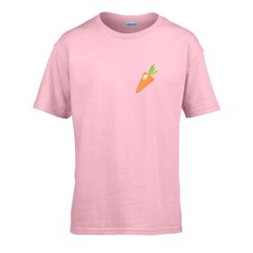   Detské tričko s nápisom škôlka s mrkvovým vzorom Pink 110 veľ