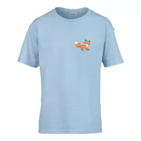   Detské tričko škôlka nápis so vzorom líšky Svetlomodrá 110 veľ