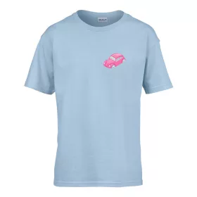   Detské tričko s nápisom škôlka Ružové auto vzor Svetlomodré 110 veľ