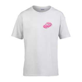   Detské tričko s nápisom škôlka Ružové s auto vzorom Biele 158 veľ