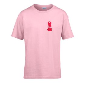   Detské tričko s nápisom škôlka so šatkovým vzorom Pink 110 veľ