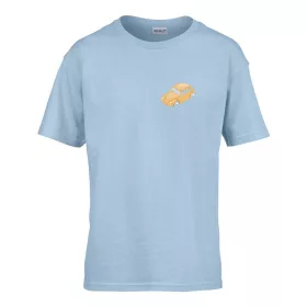   Detské tričko s nápisom škôlka Žlté auto vzor Svetlomodré 110 veľ