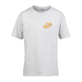   Detské tričko s nápisom škôlka Žlté auto vzor Biele 158 veľ