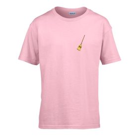   Detské tričko s nápisom škôlka s metlovým vzorom Pink 110 veľ