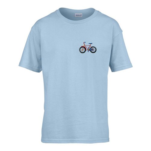 Gyerek póló Ovis jelel Bicikli  mintával Világos kék