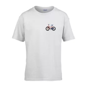  Detské tričko s nápisom škôlka s cyklistickým vzorom Biela 110 veľ