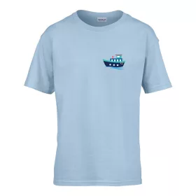   Detské tričko do škôlky so vzorom lode Svetlomodré 110 veľ