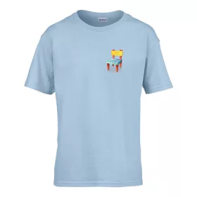   Detské tričko s nápisom škôlka so vzorom stoličky Svetlomodrá 158 veľ