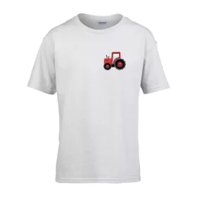   Detské tričko škôlka nápis so vzorom traktora Biela 158 veľ