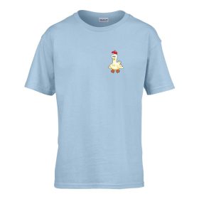   Detské tričko ceduľka škôlka so vzorom kuriatka Svetlomodrá 158 veľ