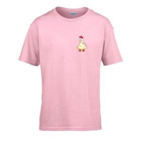   Detské tričko škôlka nápis so vzorom Sliepka Ružová 110 veľ