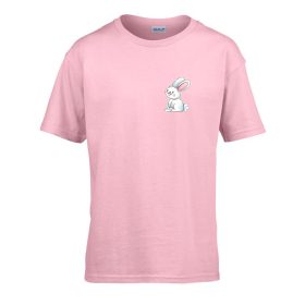   Detské tričko ceduľka škôlka so vzorom zajačika Pink 110 veľ