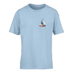   Detské tričko do škôlky so vzorom plachetnice Svetlomodrá 158 veľ