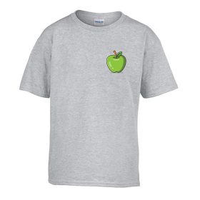   Detské tričko s nápisom škôlka Zelené jablko vzor Sivá 158 veľ