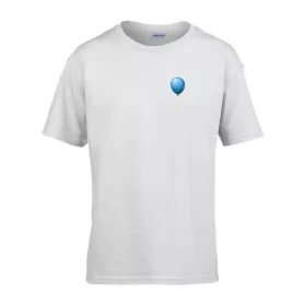   Detské tričko s nápisom škôlka Modré s balónovým vzorom Biele 110 veľ