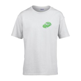   Detské tričko s nápisom škôlka Zelené auto vzor Biele 158 veľ