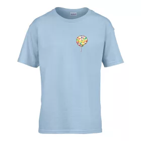   Detské tričko ceduľka škôlka s lízankovým vzorom Svetlomodrá 110 veľ