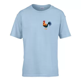  Detské tričko ceduľka škôlka so vzorom Kohút Svetlomodrá 110 veľ