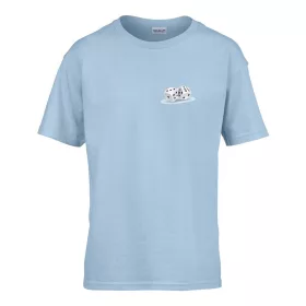   Detské tričko s nápisom škôlka so vzorom kociek Svetlomodré 110 veľ