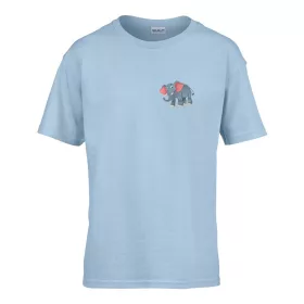   Detské tričko ceduľka škôlka so vzorom slona Svetlomodrá 110 veľ