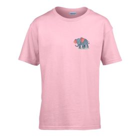   Detské tričko ceduľka škôlka so vzorom sloníka Ružová 110 veľ