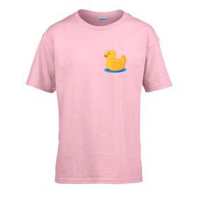   Detské tričko školská tabuľa so vzorom Kačica Pink 110 veľ