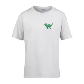   Detské tričko ceduľka škôlka so vzorom dinosaura Biela 110 veľ