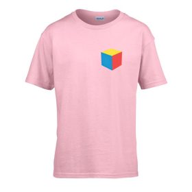   Detské tričko škôlka nápis so vzorom kocky Ružová 110 veľ