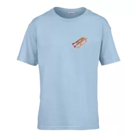   Detské tričko s nápisom škôlka so vzorom sánok Svetlomodrá 158 veľ