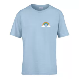   Detské tričko s nápisom škôlka Dúhový vzor Svetlomodrá 158 veľ
