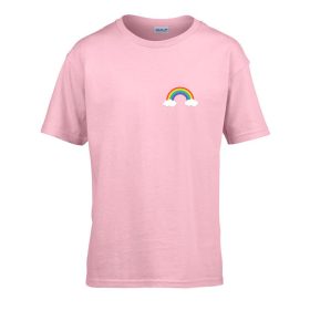   Detské tričko s nápisom škôlka s dúhovým vzorom Pink 110 veľ