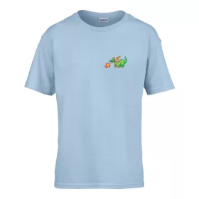   Detské tričko škôlka nápis so vzorom draka Svetlomodrá 158 veľ