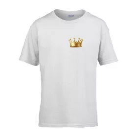   Detské tričko škôlka nápis so vzorom korunky Biela 110 veľ
