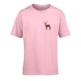   Detské tričko škôlka nápis so vzorom jeleňa Pink 110 veľ