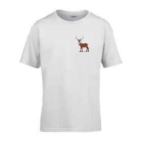   Detské tričko škôlka nápis so vzorom jeleňa Biela 158 veľ