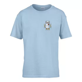   Detské tričko ceduľka do škôlky so vzorom Robot Svetlomodrá 110 veľ